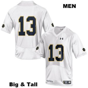Notre Dame Fighting Irish Men's Paul Moala #13 White Under Armour No Name Authentic Stitched Big & Tall College NCAA Football Jersey WDN2799YM